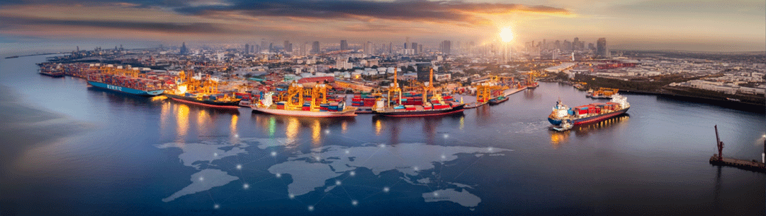 Container shipping across trade lanes by NVOCC operator