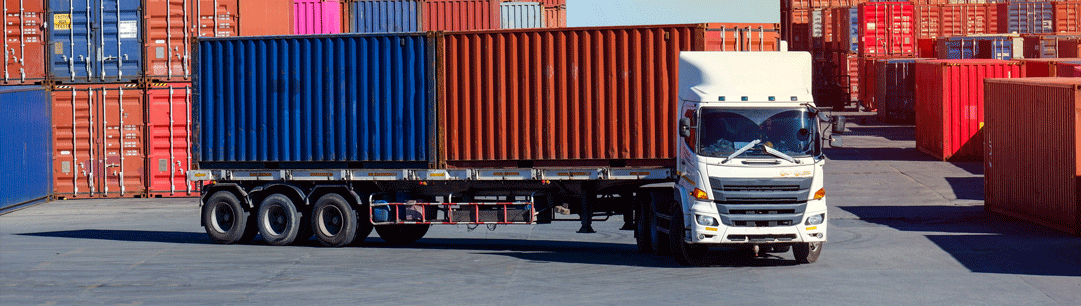 Road and inland transport through containers